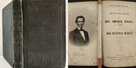 1860 Antique Abraham Lincoln Campaign Il History Biography Hannibal Hamlin Maine - £175.24 GBP