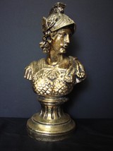  Decorative Gold  Painted Plaster Ancient Roman - Bust- Statue - $39.90