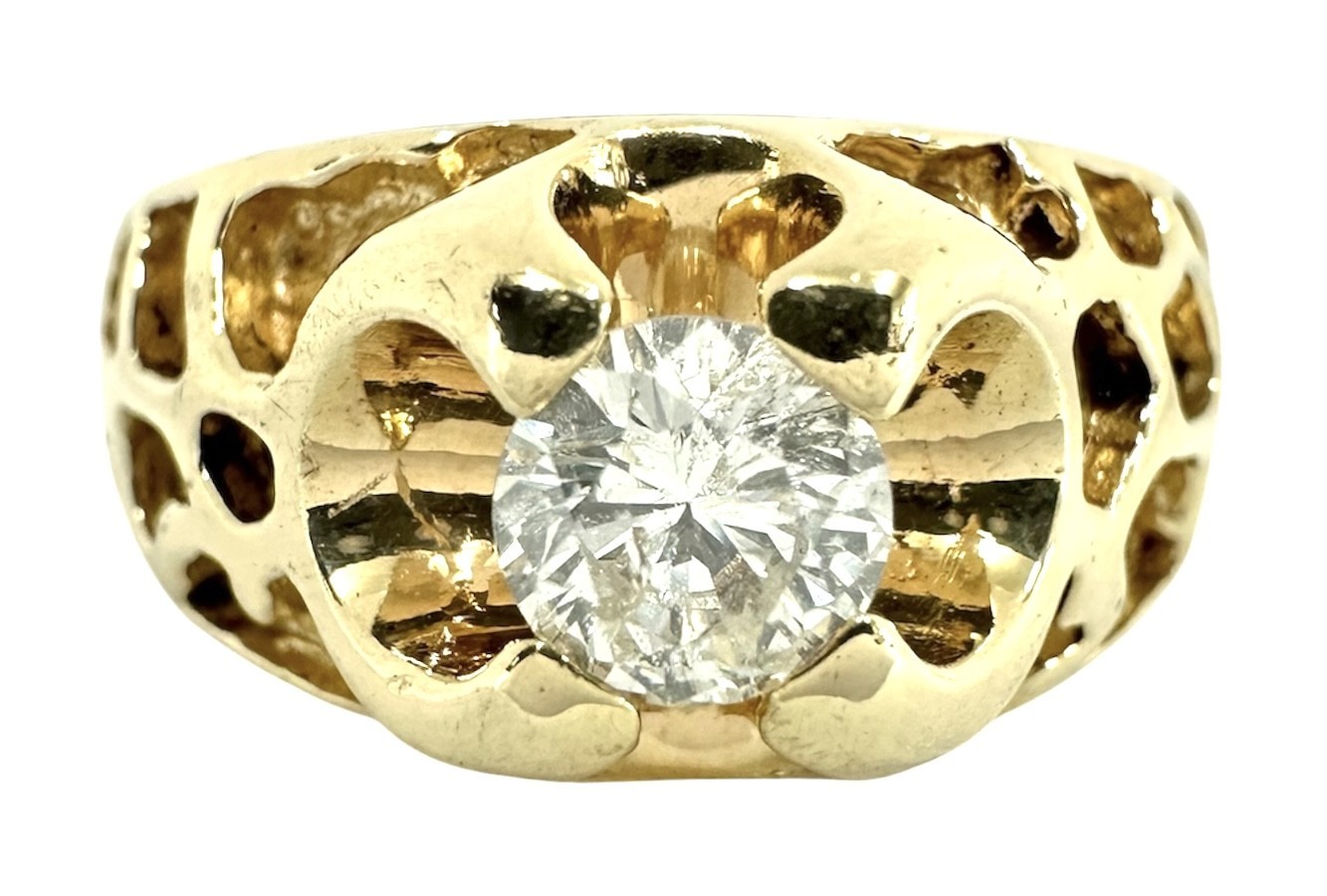 Men&#39;s Solitaire ring 14kt Yellow Gold 473780 - $1,099.00