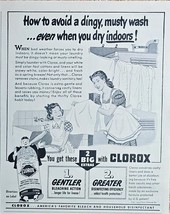 CLOROX 2 BIG EXTRAS - 1950 Vintage Print Ad - MOM &amp; DAUGHTER - VTG - $12.50