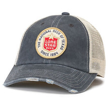 Lone Star Beer Label Patch Distressed Navy Colorway Adjustable Hat Multi-Color - $31.98
