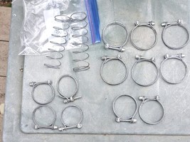 NOS HOSE CLAMPS WIRE 2&quot; 2.25&quot; 2.50&quot; &amp; hose springs VINTAGE HOT ROD 14 PC... - $29.99