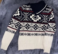 LRL by Ralph Lauren Sweater Adult Medium Cowl Neck Aztec Print Cream Women’s - £27.76 GBP