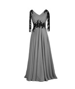 Kivary Vintage Sheer Long Sleeves Beaded Formal Prom Evening Dresses Dar... - £101.68 GBP