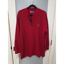 Vintage Chaps Ralph Lauren Men’s M Red Henley Waffle Knit Crest Shirt Co... - $372.00 MXN