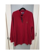 Vintage Chaps Ralph Lauren Men’s M Red Henley Waffle Knit Crest Shirt Co... - $372.00 MXN