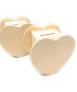 2PC Oohami heart shaped piggy bank wooden - $16.09 CAD