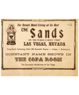 1957 The Sands Resort Hotel Advertisement Vintage Las Vegas Nevada DWX10B - $24.99