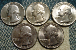 1965 1966 1967 1968 1968-D Washington Quarters - BU Condition from origi... - $25.00