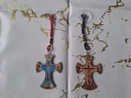 Christian Orthodox Wooden Pectoral Cross Pendant with Rope Cord for Car ... - $23.00
