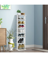 7 Tier Vertical Shoe Rack Tall Narrow Shelf Storage Organizer Slim Shoe ... - £74.51 GBP