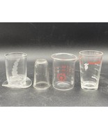 Lot 4 Hazel Atlas Elixophyllin Dosage Steri Seal Cover Corning Glass Beaker - $36.64 CAD