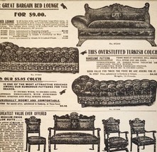 1900 Lounge Couch Furniture Advertisement Victorian Sears Roebuck 5.25 x... - $19.99