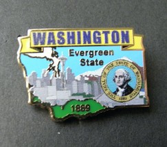 Washington Us State Evergreen Map Lapel Pin Badge 1 Inch - £4.50 GBP