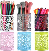 6 Pcs Metal Pencil Holder For Desk 3.15 X 3.86 Inches Mesh Pen Cup Bulk School - £22.39 GBP