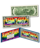 LGBT PRIDE Love Rainbow Flag Colorized US Genuine Legal Tender $2 Bill w... - £10.98 GBP