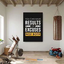 Gym Quote Wall Art Results Or Excuses Workout Room Fitness Gym Home Decor -P937 - £20.79 GBP+