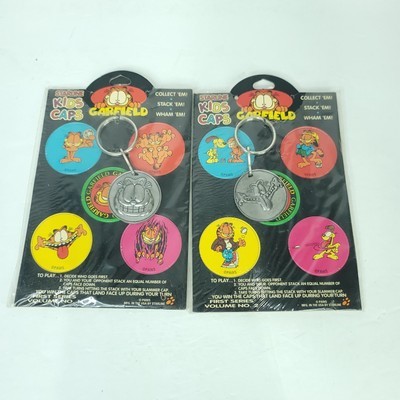 Garfield Starline Kids Caps Pogs Pewter Keychain  First Series Volume 1 ... - $22.76
