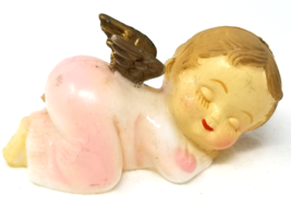 Cherub Angel Sleeping Christmas Ornament Hong Kong 1960s Wilton Plastic Vintage - £11.97 GBP