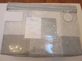 Dormisette Luxury German Cotton Flannel 4P Queen Sheet set grey plaid check - £113.38 GBP