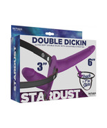 Stardust Double Dickin Dual Function Strap On With Harness Silicone Purple - £36.17 GBP