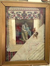Shabby OOAK Vintage Victorian Art Collage 16&quot; Wood Frame Mother Daughter... - £129.84 GBP