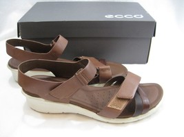 Ecco Women&#39;s Felicia Ankle Strap Wedge Strappy Sandal US 9 9.5 40 Brown Comfort - £38.22 GBP