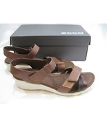 Ecco Women&#39;s Felicia Ankle Strap Wedge Strappy Sandal US 9 9.5 40 Brown ... - $48.37