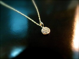 Gold diamonds necklace. 14k solid yellow gold necklace with a coin pendant and 0 - £363.63 GBP