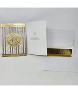 6 Christmas Holiday Greeting Cards &amp; Envelopes Gold Embossed Many Good W... - $7.78