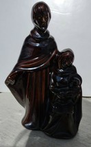 Vintage Nativity Statue Jesus Mary Joseph 9″  Bronze Glaze Ceramic Holy ... - £31.23 GBP