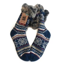 MUK LUKS Womens Cabin Socks L/XL Shoe Size 8/10 Blue Multi-Color Warm an... - £14.14 GBP