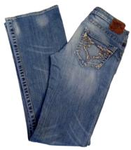 Big Star Sweet Ultra Low Rise Jeans 27 L Distressed Boot Cut Stretch Den... - $49.45