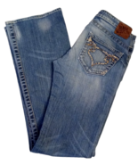 Big Star Sweet Ultra Low Rise Jeans 27 L Distressed Boot Cut Stretch Denim Y2K - $49.45