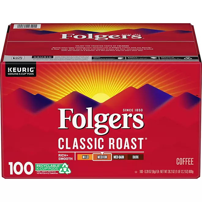 Folgers Classic Roast Coffee K-Cups (100 ct.) - $44.08