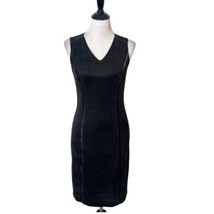 J. McLaughlin Suede Vegan Leather Sheath Dress Dominique Black Women Size XS - £35.04 GBP