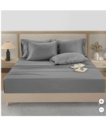 Hotel Signature Bed Sheets Gray 6-PC Fitted Flat Pillowcases Wrinkle Res... - $198.38 CAD+