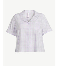 Joyspun Women&#39;s Woven Notch Collar Pajama Top Lavender Size Small S (4-6) - £11.19 GBP