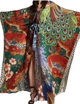 COLORFUL ARTDECO STEVIE NICK&#39;S STYLE MUCHA GYPSY BOHEMIAN DELUXE SILK KI... - $188.09