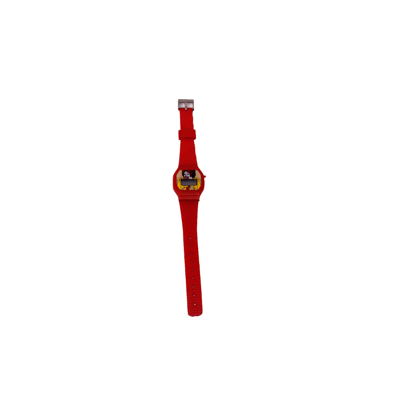 Vintage 1984 McDonald's Digital Wristwatch Kids Red w/ Ronald McDonald Untested - £6.98 GBP