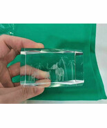 Vintage Elephants Africa Nature scene babies Acrylic Lucite Paperweight ... - $19.75