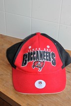 NFLTampa Bay Buccaneers Baseball Cap Hat Red/Black Flag Logo Team Apparel Adjust - £9.49 GBP