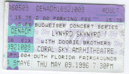 Lynyrd Skynyrd 1996 Vintage Ticket Stub With Doobie Bros Coral Sky Amp Florida - £6.66 GBP
