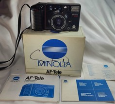 Minolta AF-Tele Quartz Date Point &amp; Shoot 35mm Film Camera From Japan Bo... - $41.13