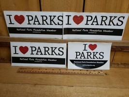 Lot of 4 National Park Foundation Members Bumper Stickers 4&quot; x 8&quot;  Sticker Decal - £13.60 GBP