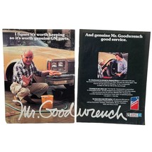 Mr Goodwrench GM Print Ad Vintage 2 Page 80s Auto Repair Service Parts - £10.45 GBP