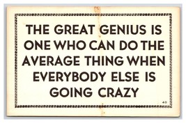 Comic Motto Genius is One Who Can do the Average Thing UNP Postcard H24 - £3.06 GBP