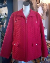 White Stag Women&#39;s XL (16/18) Classic Red Quilted Long Sleeve Puffer Jacket - $10.84