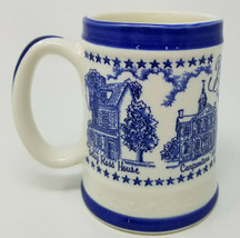 Birthplace of Liberty Mug Philadelphia 1970s Blue White Japanese Vintage - £8.92 GBP