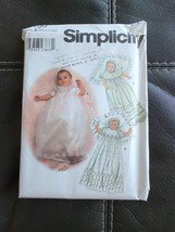 Simplicity Pattern 9150 Size A (XXS-L) Baby Christening Gown Slip Bonnet UnCut - £9.88 GBP